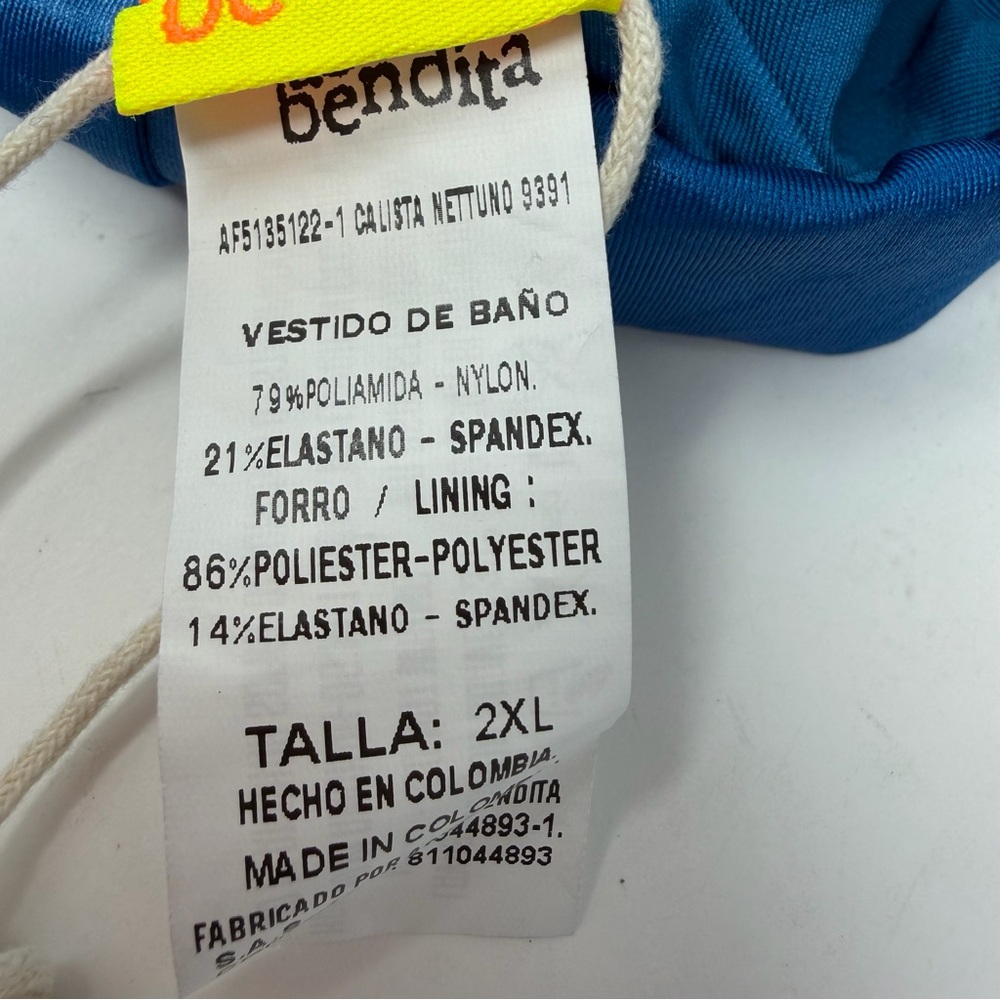 Agua Bendita Calista Nettuno Bikini Top in Blue Size 2XL - Picture 8 of 16